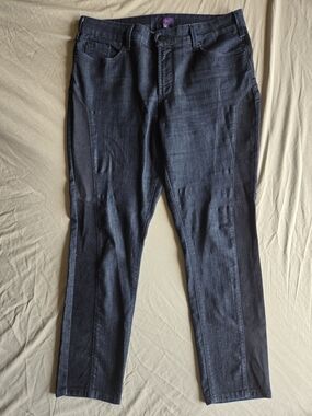 NYDJ Dark Wash Tuxedo Side Stripe Jeggings High Rise Petite 14P